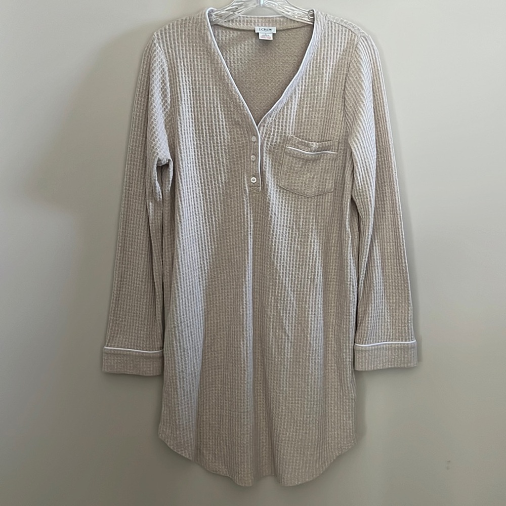 j crew Brushed waffle henley pajama dress | S